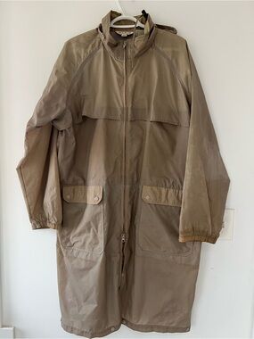 LLBean men’s large rain coat hooded nylon rugged vintage Made in Korea